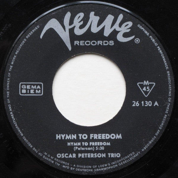 The Oscar Peterson Trio : Hymn To Freedom (7")