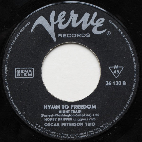 The Oscar Peterson Trio : Hymn To Freedom (7")