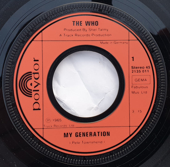 The Who : My Generation / Substitute (7", Single, RE)