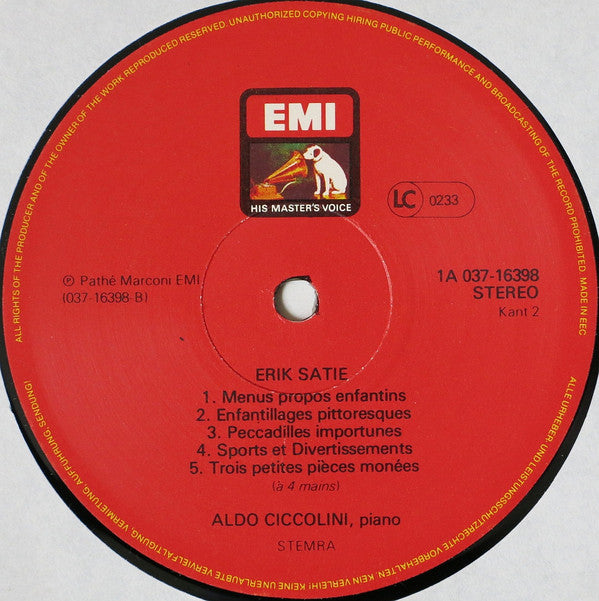 Erik Satie - Aldo Ciccolini : Pianowerken Van Erik Satie (LP, Comp)