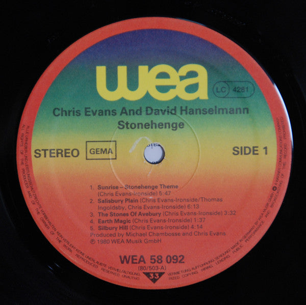Chris Evans* And David Hanselmann : Stonehenge (LP, Album)