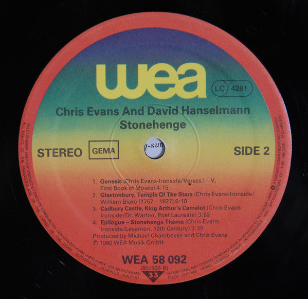 Chris Evans* And David Hanselmann : Stonehenge (LP, Album)