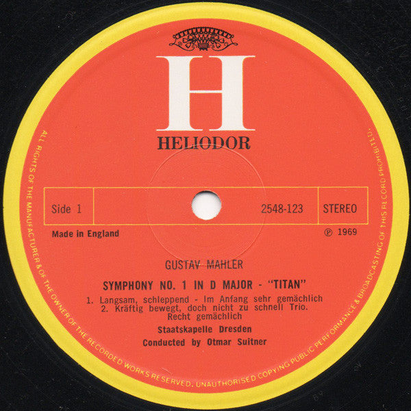Gustav Mahler / Staatskapelle Dresden, Otmar Suitner : Symphony No.1 In D Major "The Titan" (LP)