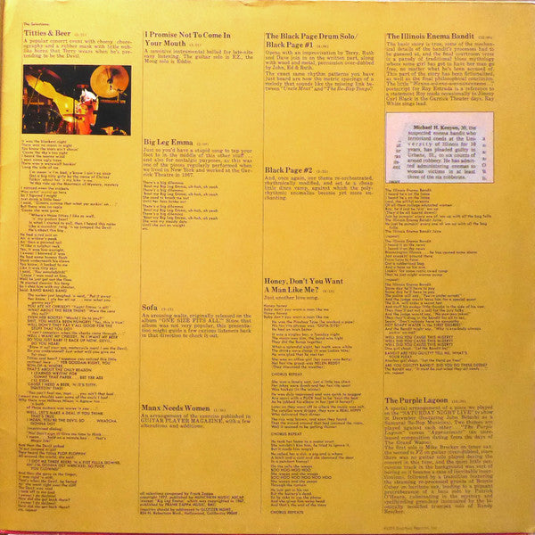 Zappa* : Zappa In New York (2xLP, Album)