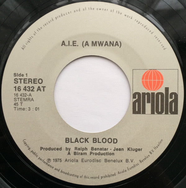 Black Blood (2) : A.I.E. (A Mwana) (7", Single)