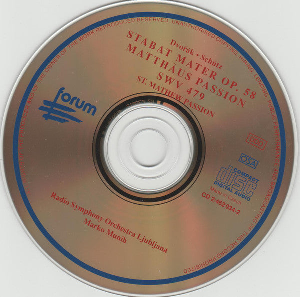 Antonín Dvořák, Heinrich Schütz : Matthäus Passion SWV 479 / Stabat Mater Op. 58 (2xCD, Comp)