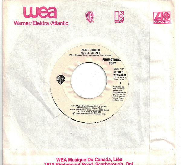 Alice Cooper (2) : Clones (We're All) (7", Single, Promo)