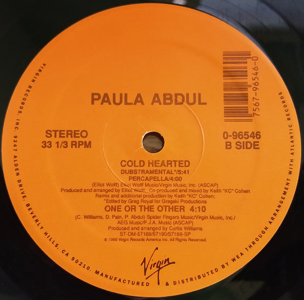 Paula Abdul : Cold Hearted (12", Single)