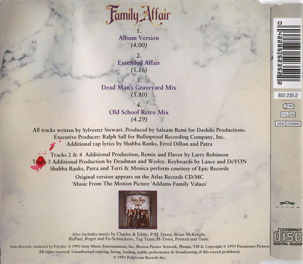 Shabba Ranks Featuring Patra And Terri & Monica : Family Affair (CD, Maxi)