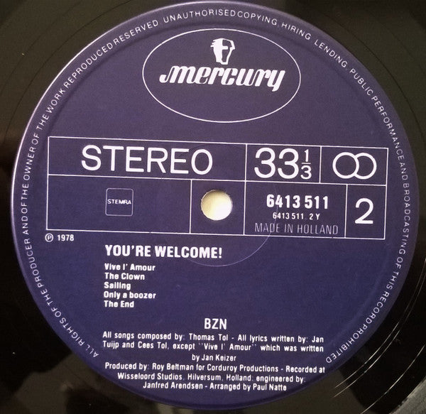 BZN : You're Welcome! (LP, Album)