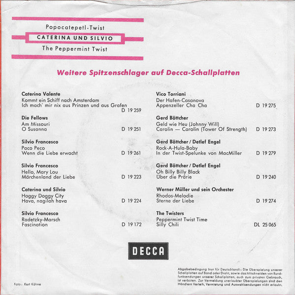 Caterina Und Silvio : Popocatepetl-Twist / The Peppermint-Twist (7", Single)