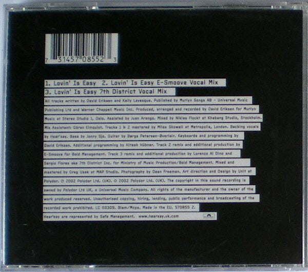 Hear'Say : Lovin' Is Easy (CD, Single, Ltd)
