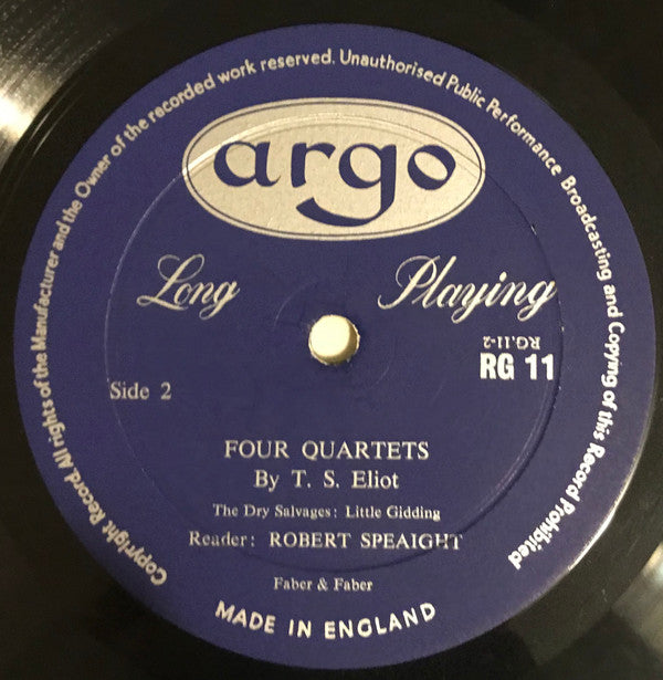 Robert Speaight - T. S. Eliot : Four Quartets (LP, Album)