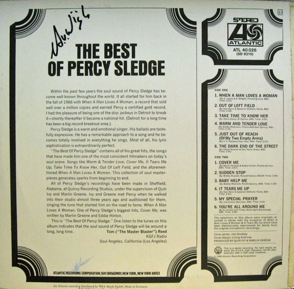 Percy Sledge : The Best Of Percy Sledge (LP, Comp, RE)