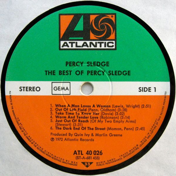 Percy Sledge : The Best Of Percy Sledge (LP, Comp, RE)