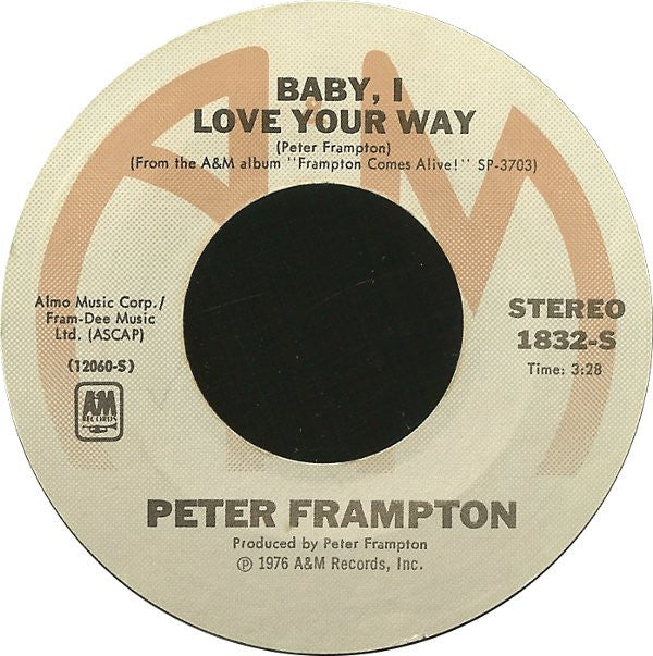 Peter Frampton : Baby, I Love Your Way (7", Single, Styrene, Pit)