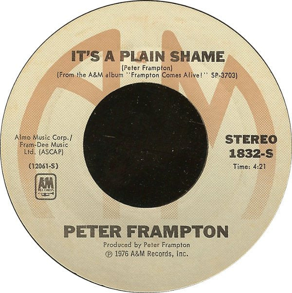 Peter Frampton : Baby, I Love Your Way (7", Single, Styrene, Pit)