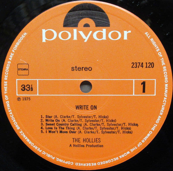 The Hollies : Write On (LP, Album)