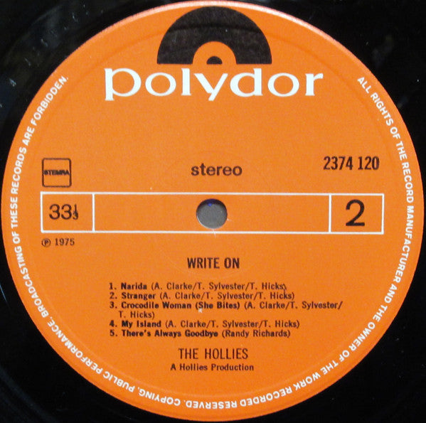 The Hollies : Write On (LP, Album)