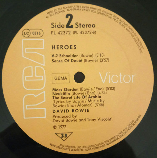 David Bowie : "Heroes" (LP, Album)