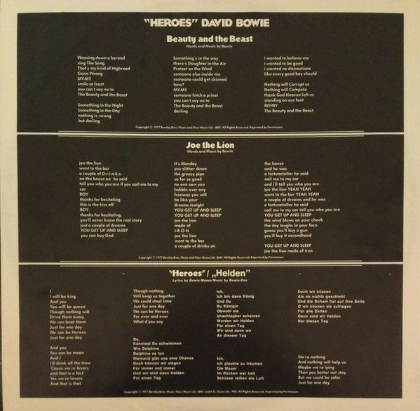 David Bowie : "Heroes" (LP, Album)