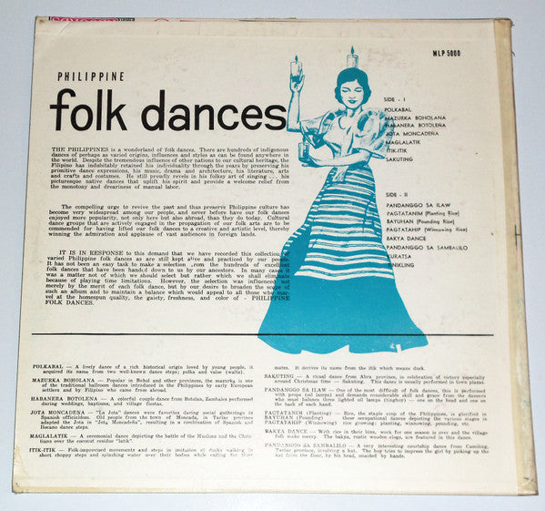 Juan Silos, Jr. And His Rondalla : Philippine Folk Dances (LP, Album)