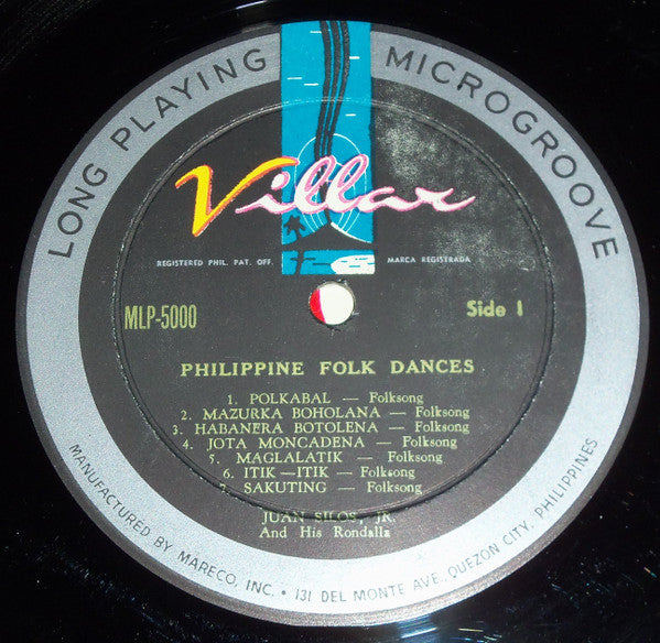 Juan Silos, Jr. And His Rondalla : Philippine Folk Dances (LP, Album)