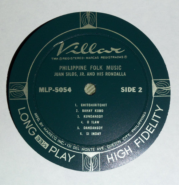 Juan Silos, Jr. And His Rondalla : Philippine Folk Music (LP, Album)