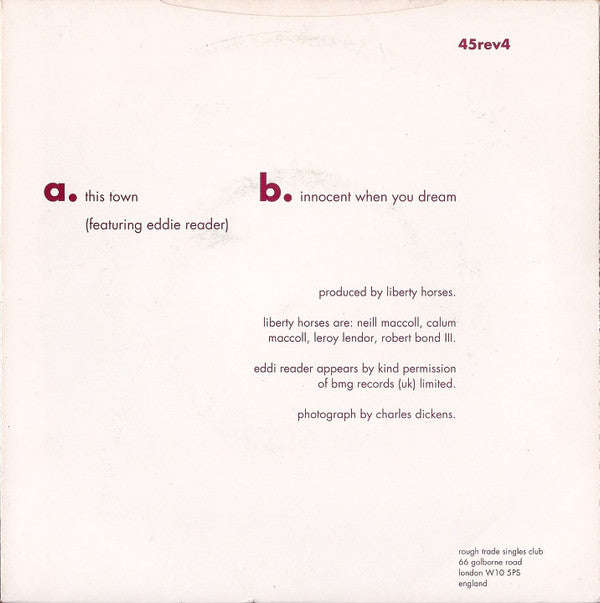 Liberty Horses : This Town (7", Single)