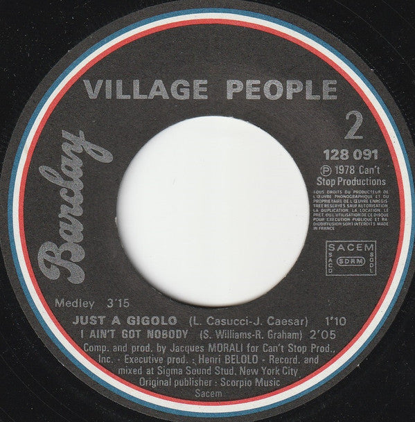 Village People : Macho Man / Just A Gigolo (7", Single)