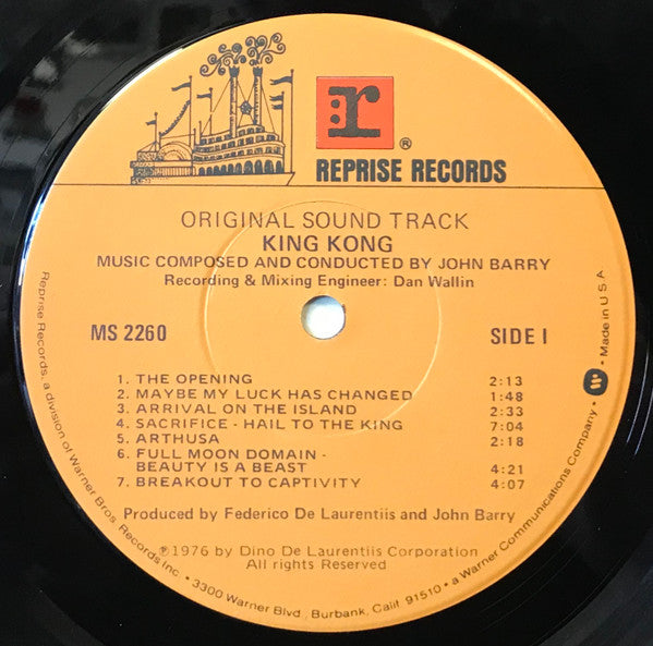 John Barry : King Kong (Original Sound Track) (LP, Album, Jac)