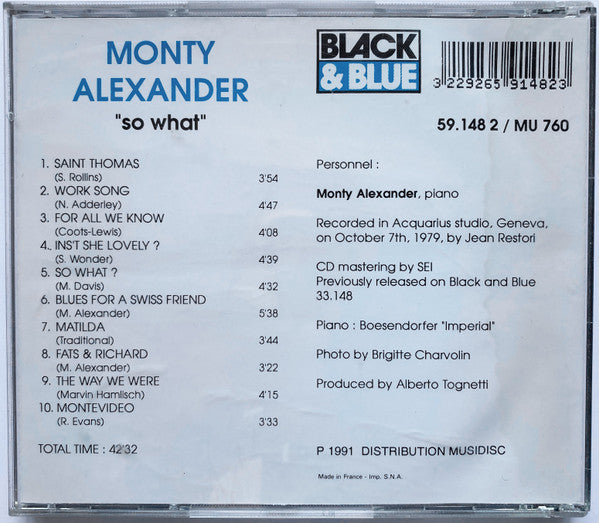 Monty Alexander : So What? (CD)