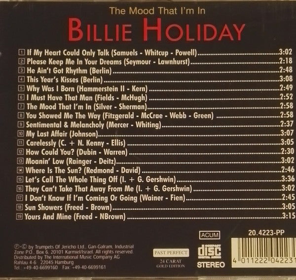 Billie Holiday : The Mood That I'm In (CD, Comp)