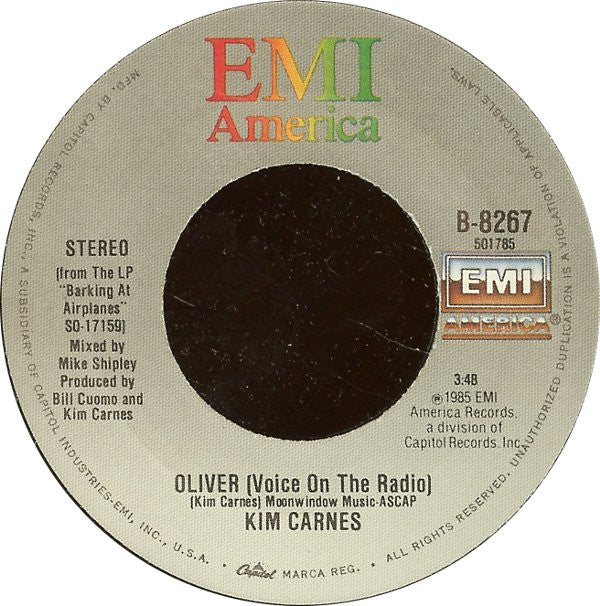 Kim Carnes : Crazy In The Night (Barking At Airplanes) (7", Jac)