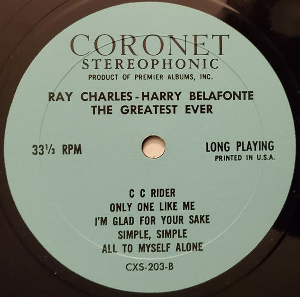 Ray Charles / Harry Belafonte : The Greatest Ever (LP, Comp)