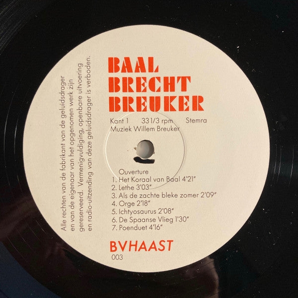 Willem Breuker : Baal Brecht Breuker (LP, Album)