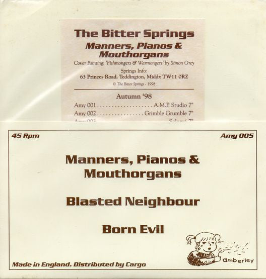 The Bitter Springs : Manners, Pianos & Mouthorgans (7", Single)