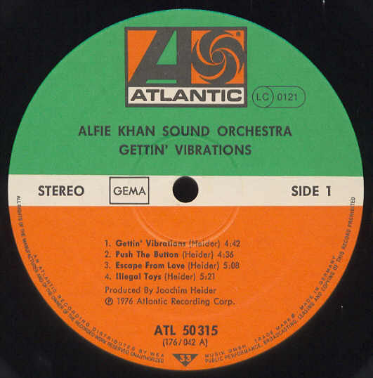 Alfie Khan Sound Orchestra : Gettin' Vibrations (LP, Album)