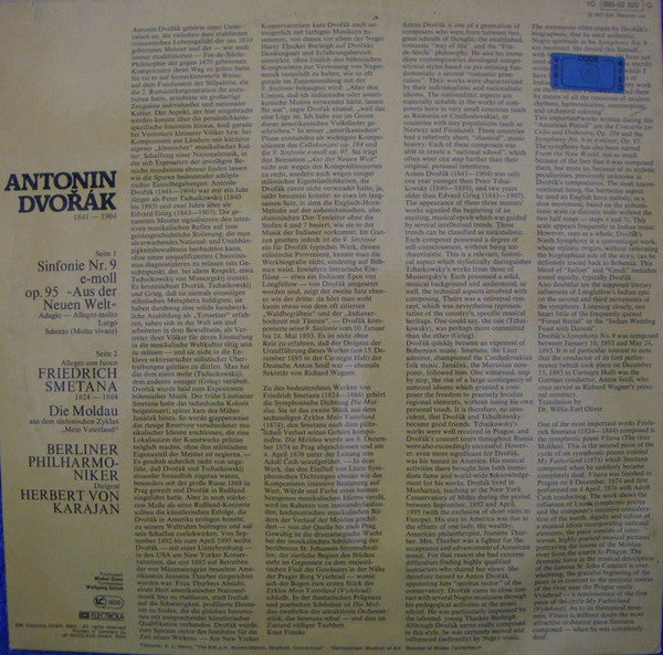 Dvorak*, Smetana* - Berliner Philharmoniker, Herbert Von Karajan : Aus Der Neuen Welt / Die Moldau (LP, Quad)