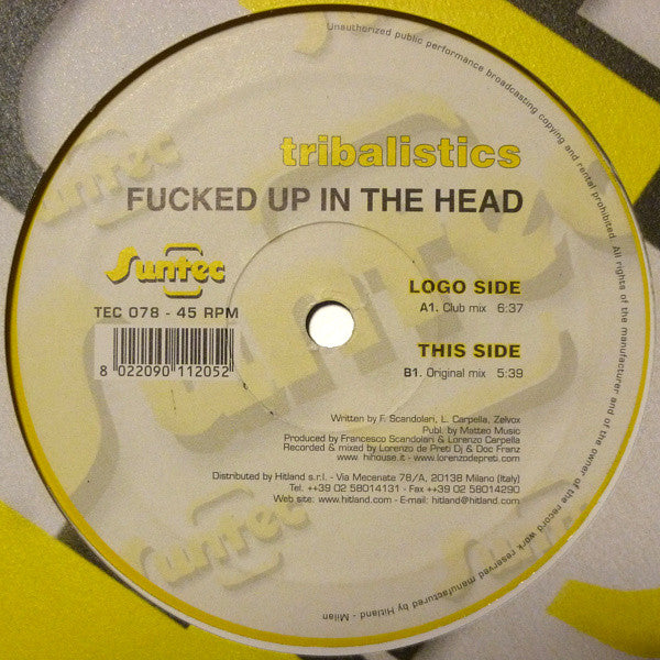 Tribalistics : Fucked Up In The Head (12")