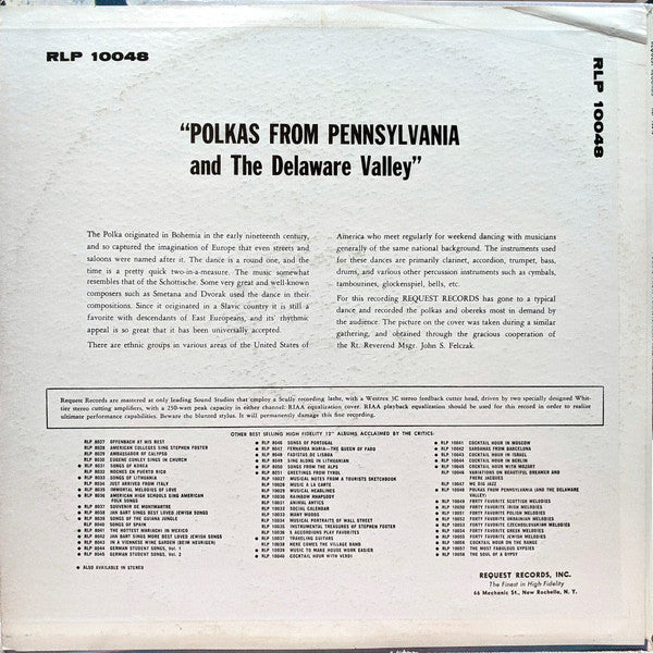 Adam Nowicki And His Polka Band : Polkas From Pennsylvania And The Delaware Valley (LP, Album)