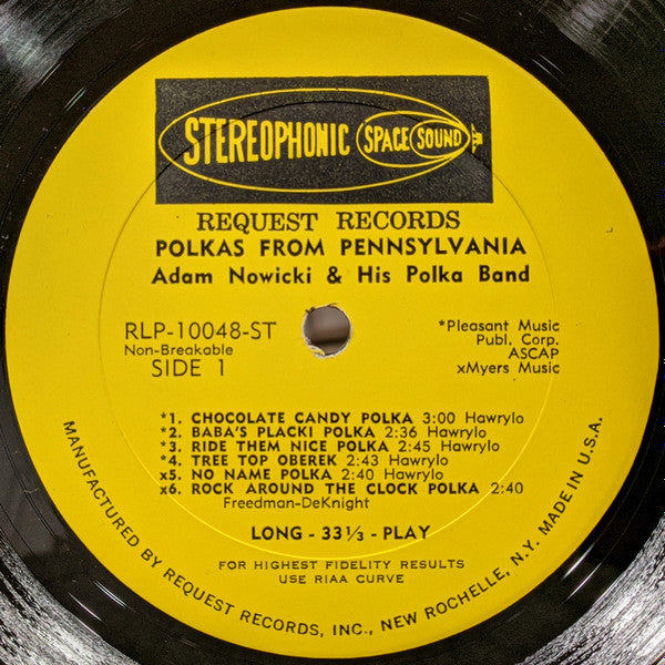 Adam Nowicki And His Polka Band : Polkas From Pennsylvania And The Delaware Valley (LP, Album)