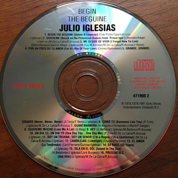 Julio Iglesias : Begin The Beguine (CD, Comp, RE, SMA)