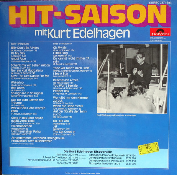 Kurt Edelhagen : Hit-Saison Mit Kurt Edelhagen (LP, Album)