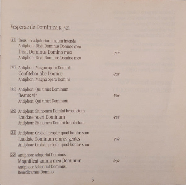 Wolfgang Amadeus Mozart, Charlotte Margiono, Barbara Bonney, Elisabeth Von Magnus, Uwe Heilmann, Gilles Cachemaille, Arnold Schoenberg Chor, Concentus Musicus Wien, Nikolaus Harnoncourt : Mozart: Missa "Dominicus" ; Vesperae De Dominica ; Harnoncourt (CD, Album, RE)