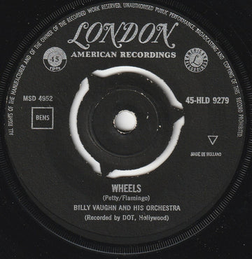 Billy Vaughn And His Orchestra : Wheels / Orange Blossom Special (7", Single, Mono)