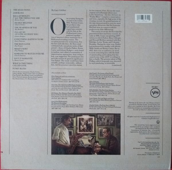 Charlie Parker With Benny Carter, Johnny Hodges, Ben Webster & Oscar Peterson : The Charlie Parker Sides -  Norman Granz Jam Session (2xLP, Comp, RE)