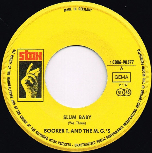Booker T & The MG's : Slum Baby (7", Single)