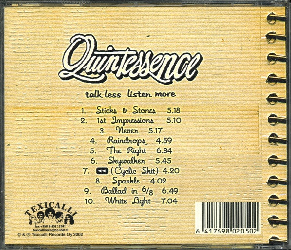 Quintessence : Talk Less Listen More (CD, Album)