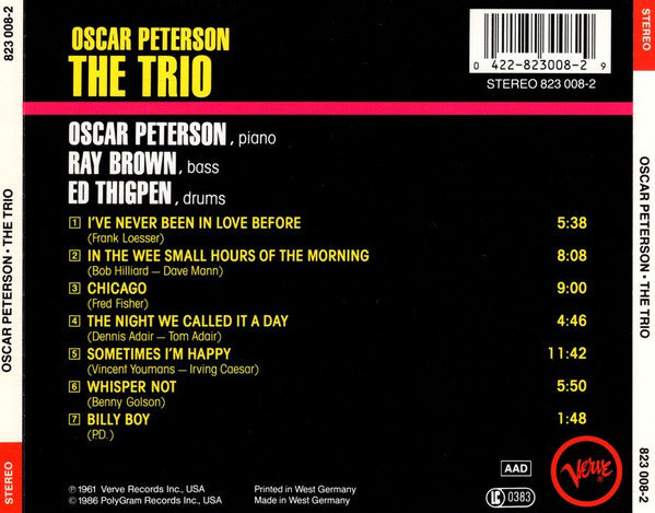 Oscar Peterson - The Trio* : The Trio : Live From Chicago (CD, Album, RE, RM)